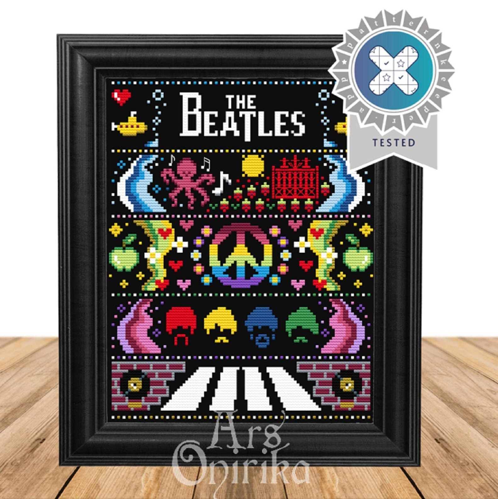 Beatles Cross Stitch Pattern Yellow Submarine Psychedelic Pixel Art Design Modern Embroidery PDF Pattern Keeper Instant Download Etsy