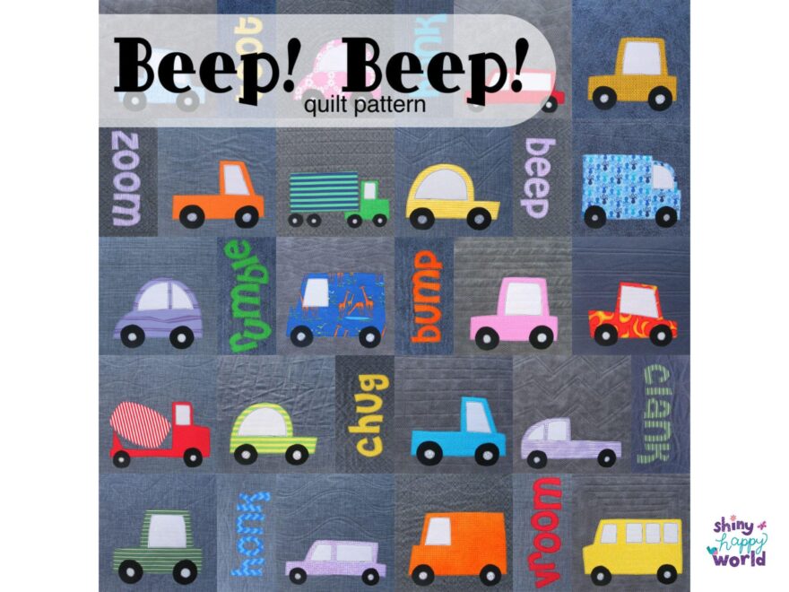 Beep Beep Cars And Trucks Applique Quilt Pattern Easy Digital PDF Pattern For Beginners Uses Quilt As You Go And Fusible Adhesive Etsy