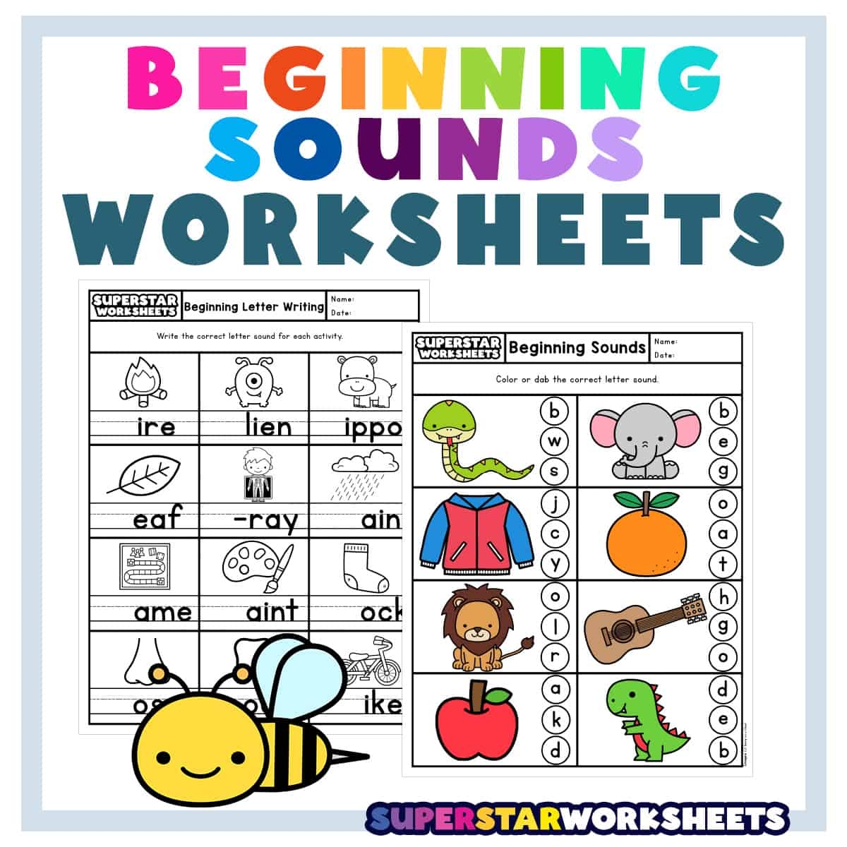 Free Printable Beginning Sounds Worksheets