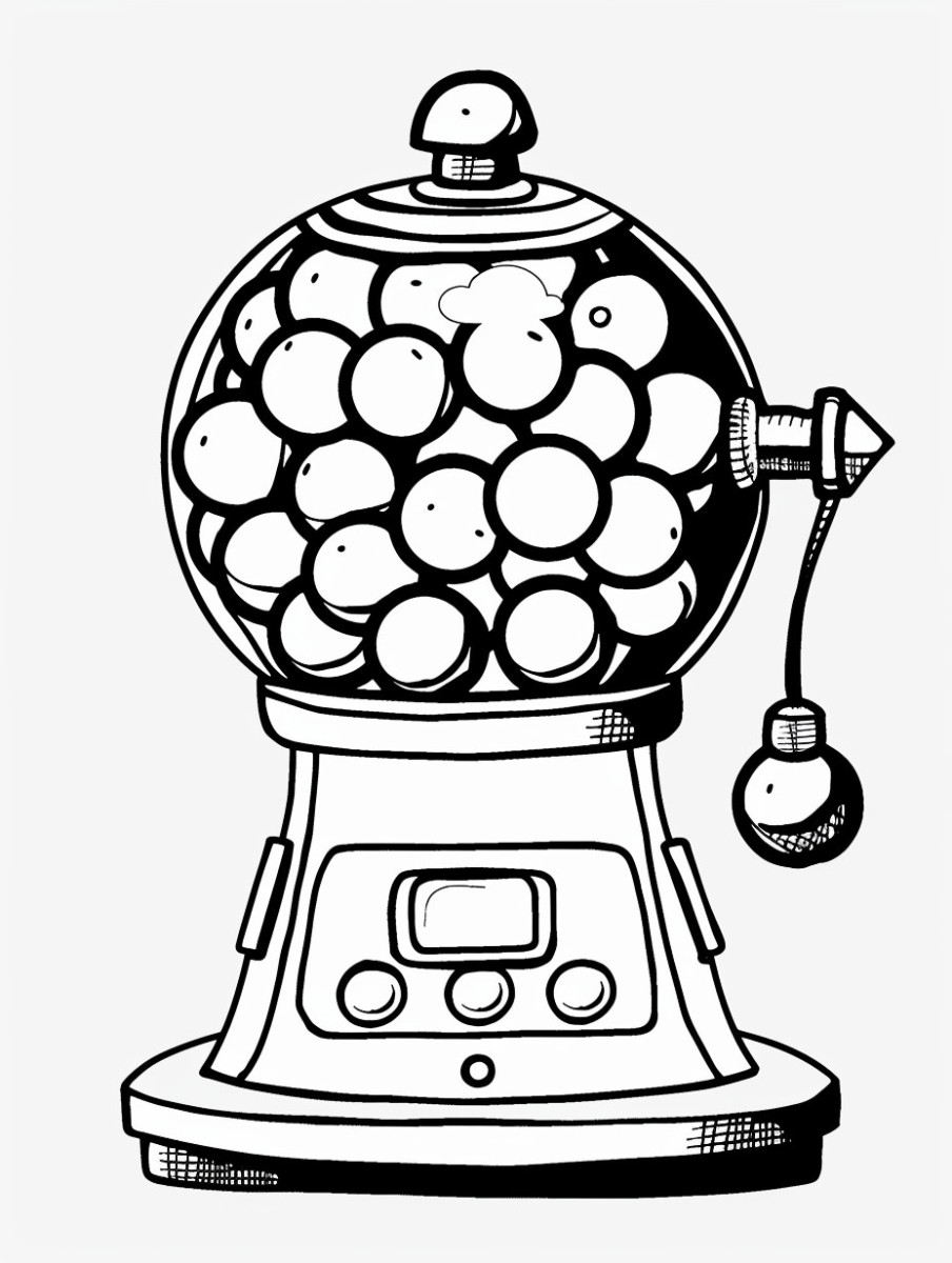 Free Printable Of Gumball Machine Coloring Pages