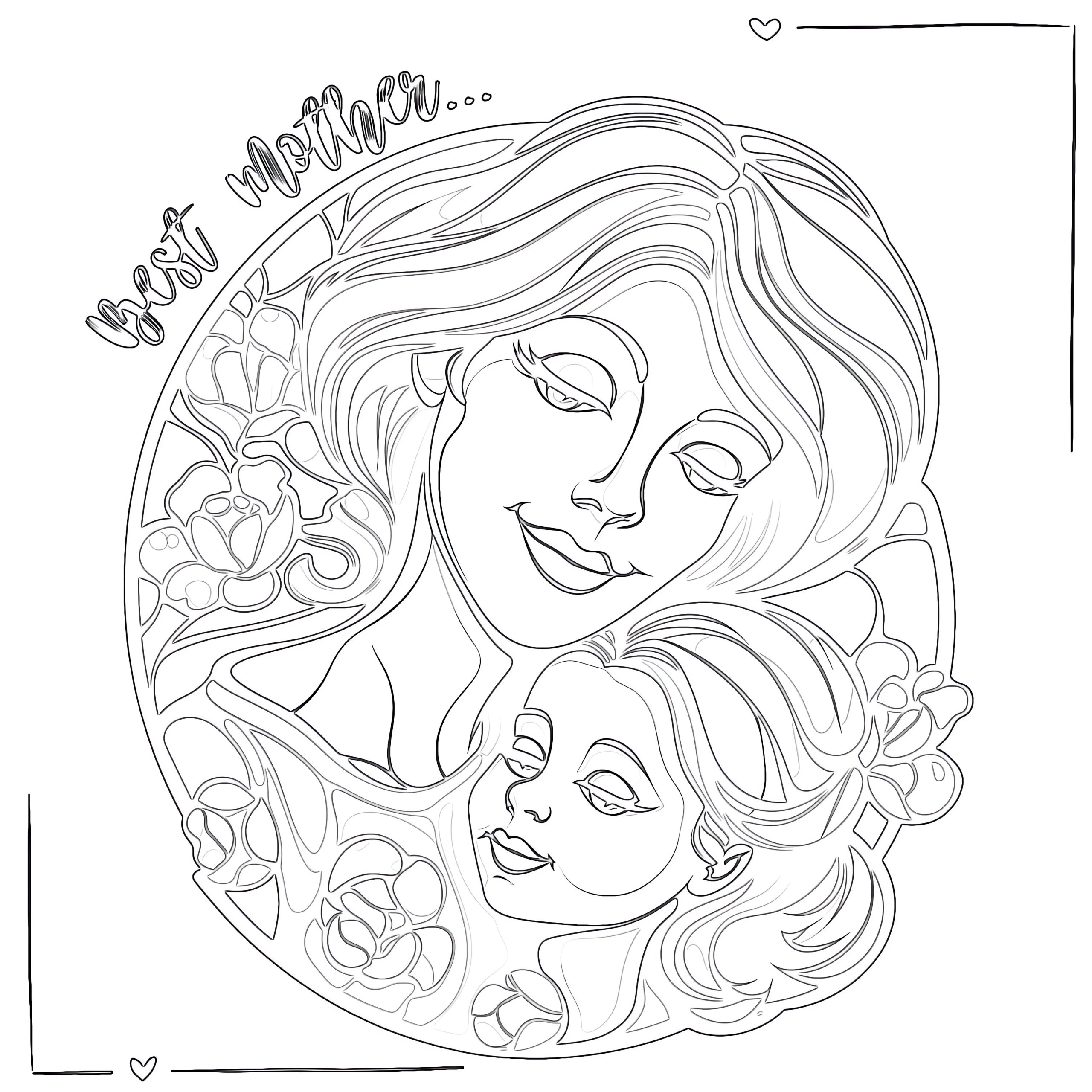 Best Mother Coloring Page Coloring Pages Mimi Panda