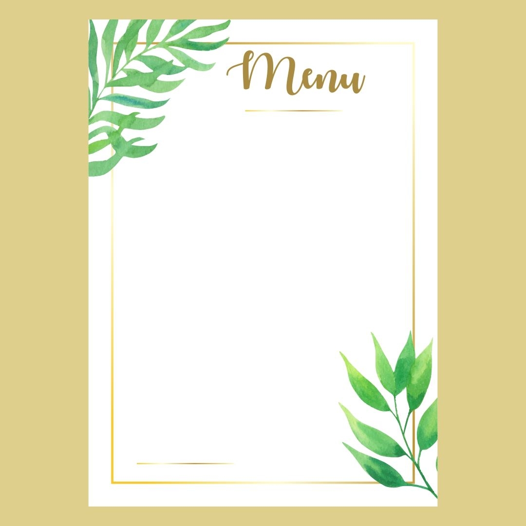 Blank Restaurant Menus 10 Free PDF Printables Printablee