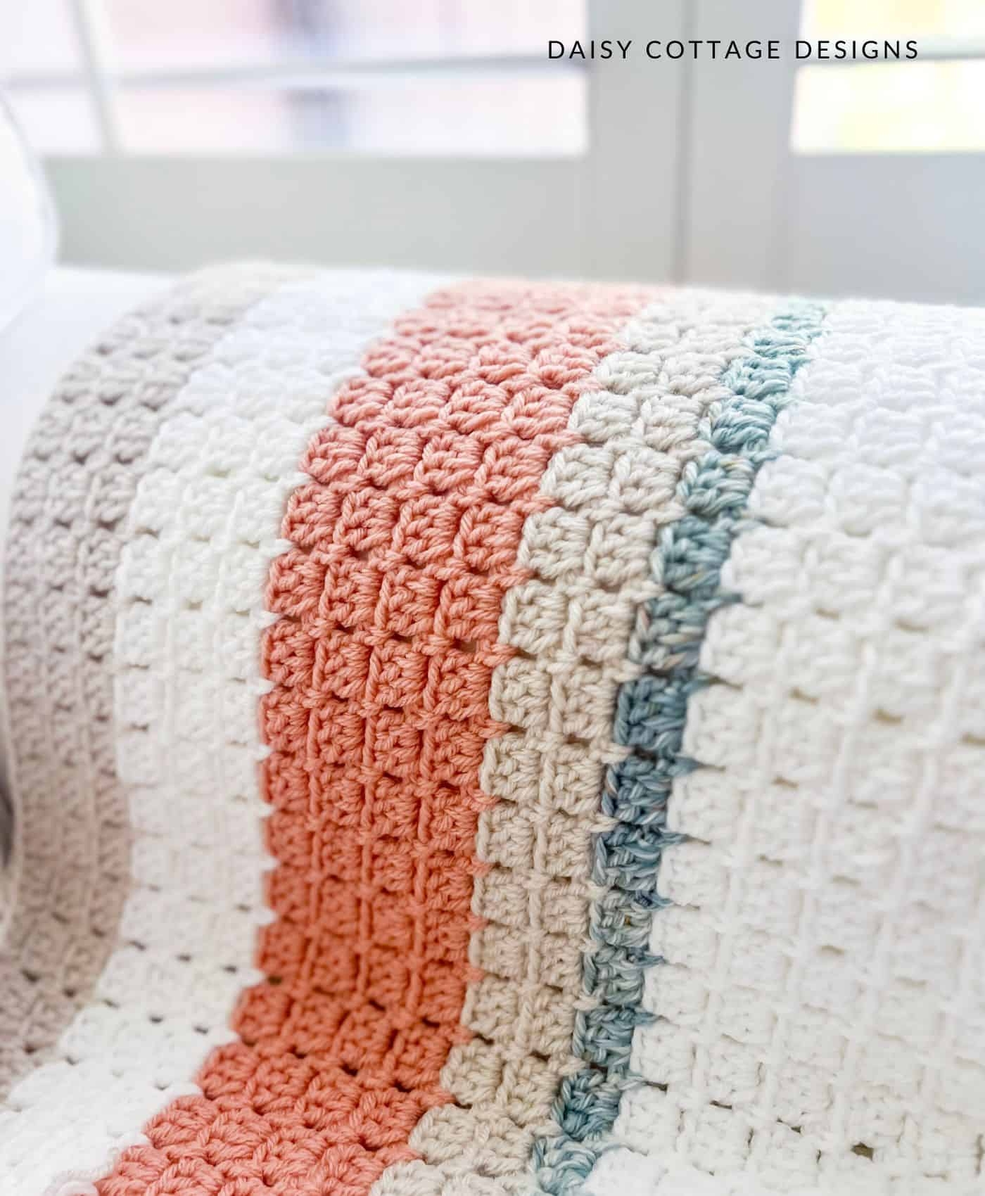 Block Stitch Blanket Tutorial Easy Crochet Pattern 