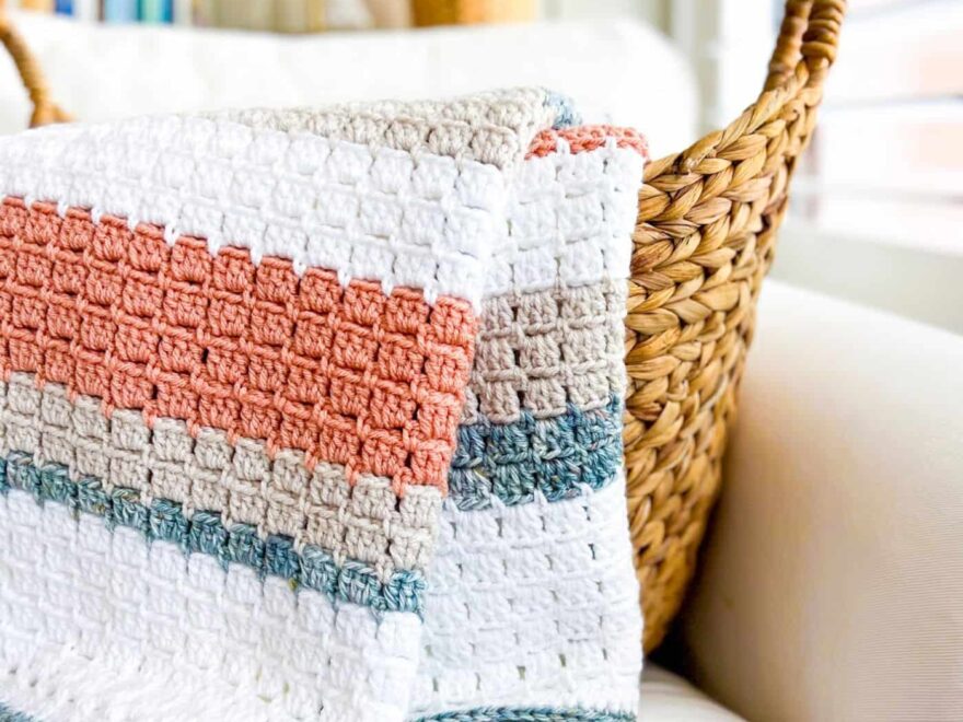 Block Stitch Blanket Tutorial Easy Crochet Pattern