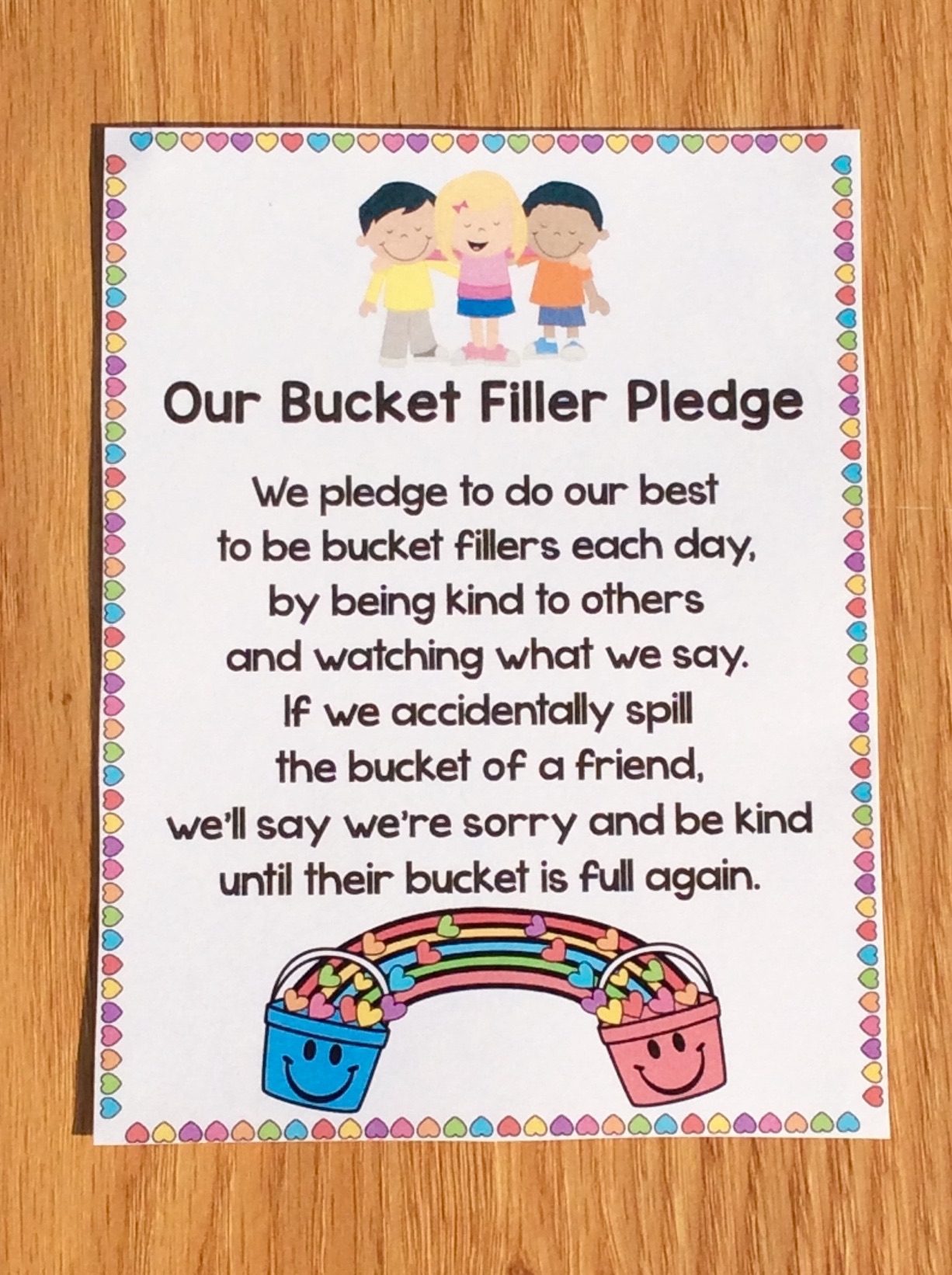 Bucket Filler Activities Bulletin Board Class Pledge Awards Tags Made By Teachers