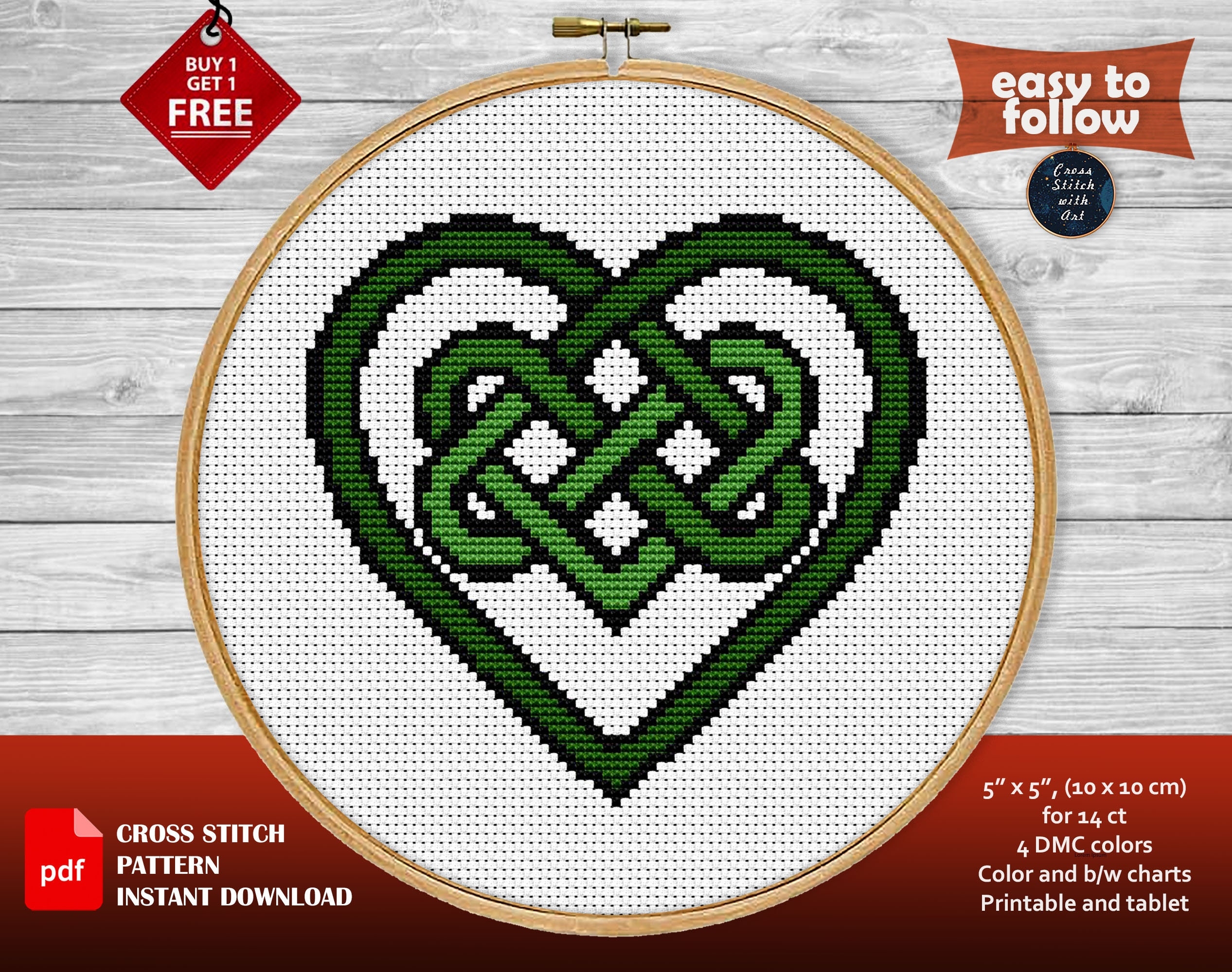 Celtic Cross Stitch Pattern Valentines Gift Modern Cross Stitch Love Heart Cross Stitch Irish Cross Stitch PDF Easy Counted Xstitch Etsy