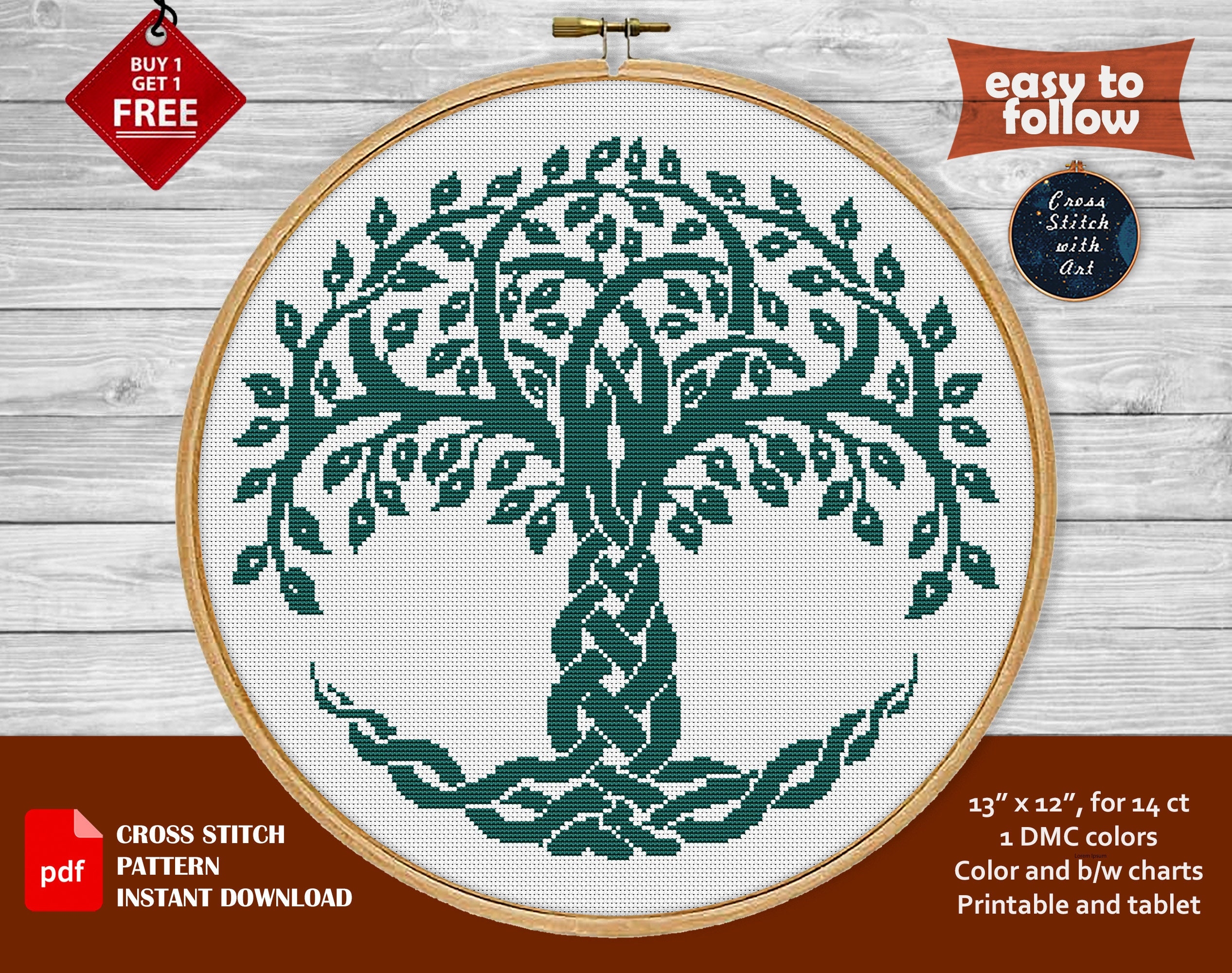 Celtic Tree Cross Stitch Pattern Tree Of Life Cross Stitch Celtic Knot Embroidery Easy Counted Cross Stitch PDF Irish Modern Cross Stitch Etsy Hong Kong