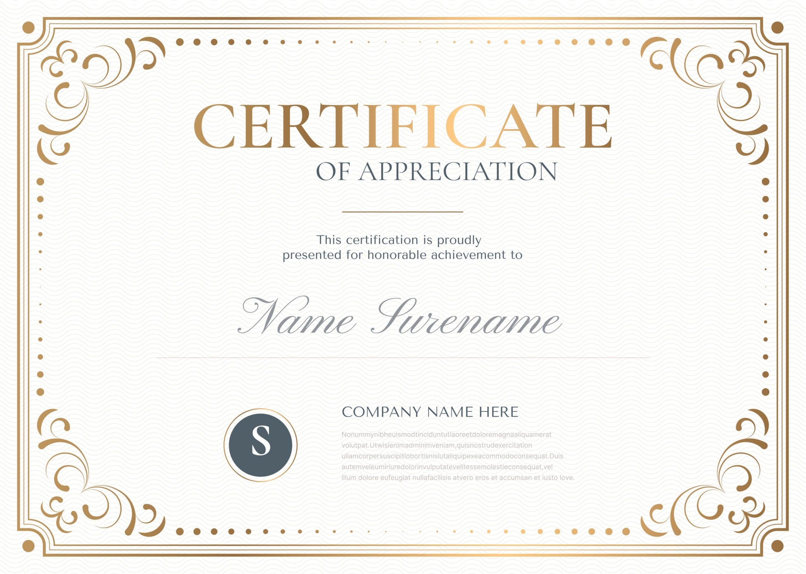 Certificate Of Appreciation Examples 23 Free Editable 