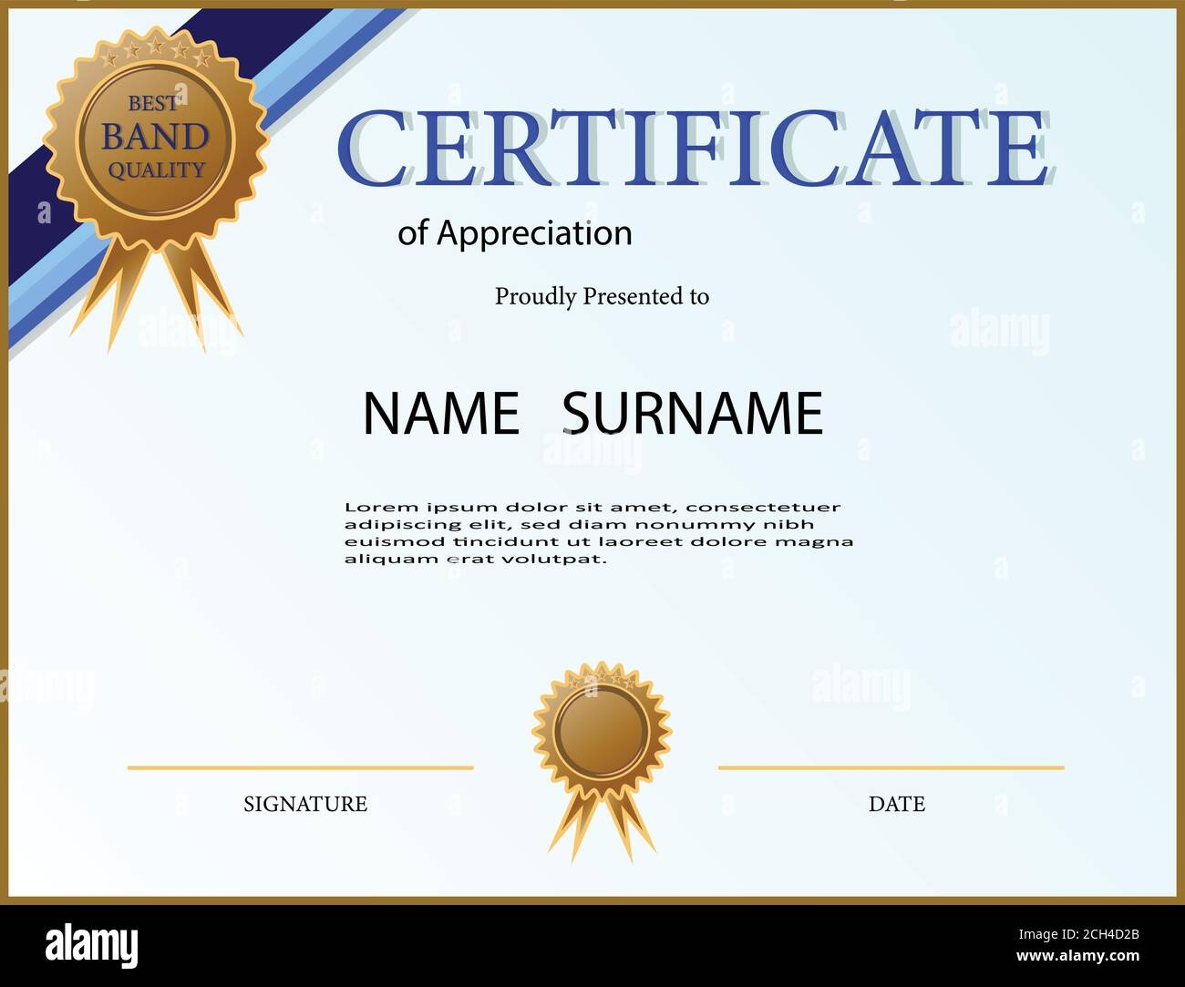 Certificate Of Appreciation Stock Vector Images Alamy