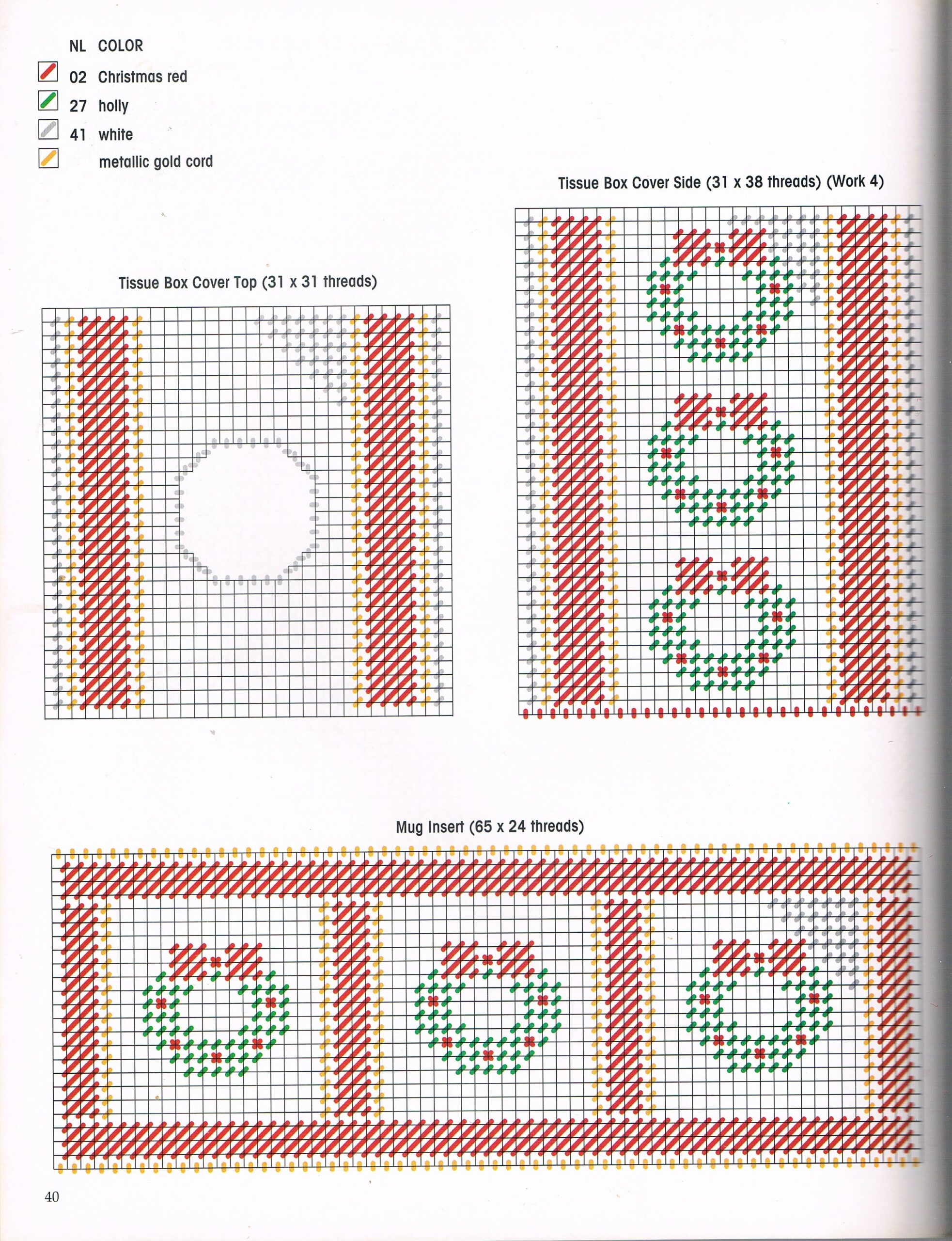CHEERY WREATH SET By ANN TOWNSEND 5 5 FROM MAKE IT MERRY IN PLASTIC CANVAS BOOK 5