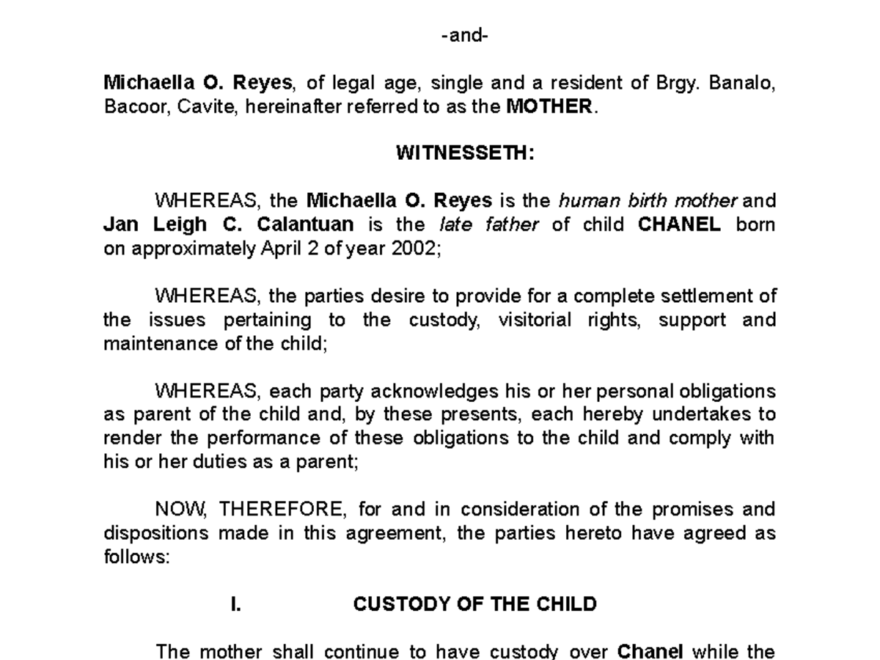 Child Support FORM COMPROMISE AGREEMENT KNOW ALL MEN BY THESE PRESENTS This Agreement Entered Studocu
