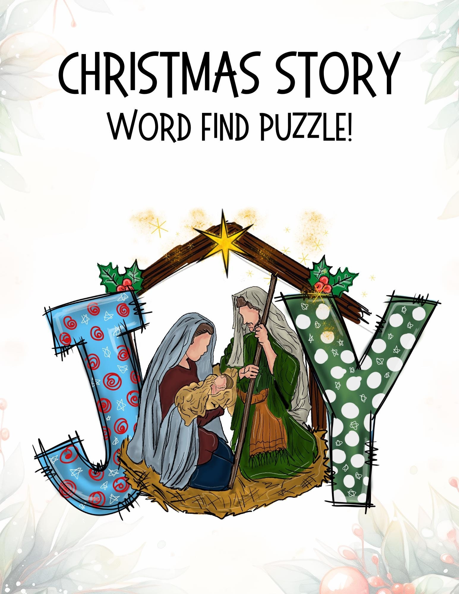 Christian Christmas Word Puzzles Etsy