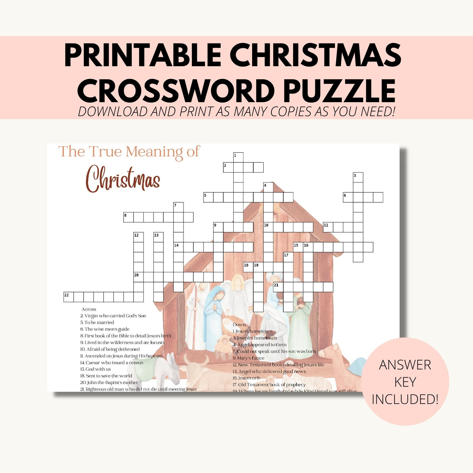 Christian Christmas Word Puzzles Etsy