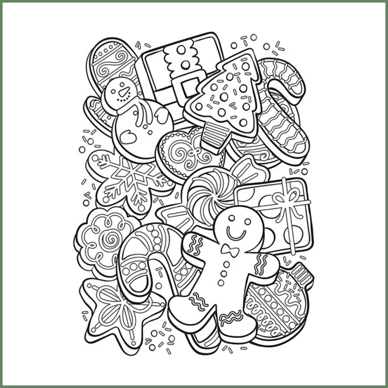 Christmas Cookies Free Coloring Page MasterBundles
