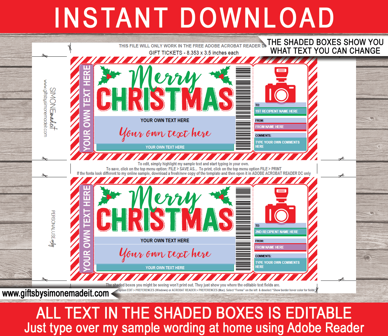 Christmas Photo Session Gift Certificate Template Photo Shoot Voucher