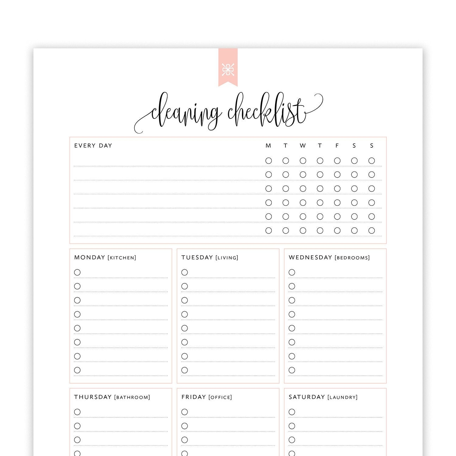 Printable Cleaners Checklist Templates