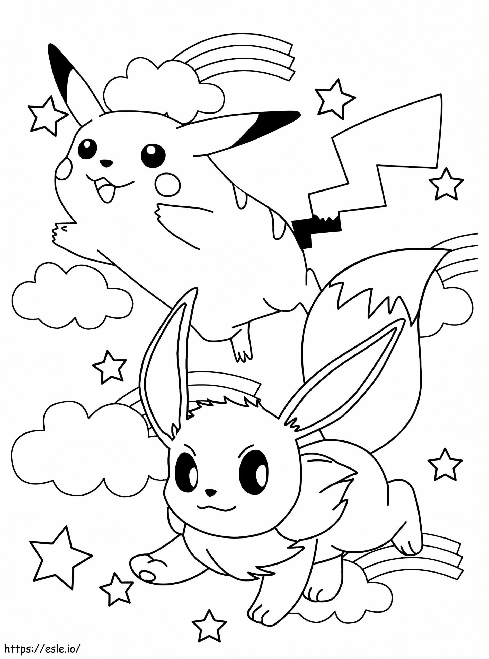 Coloring Eevee Pokemon Home For Color Free Printable Pikachu Pictures To Print And Colour Images Colouring