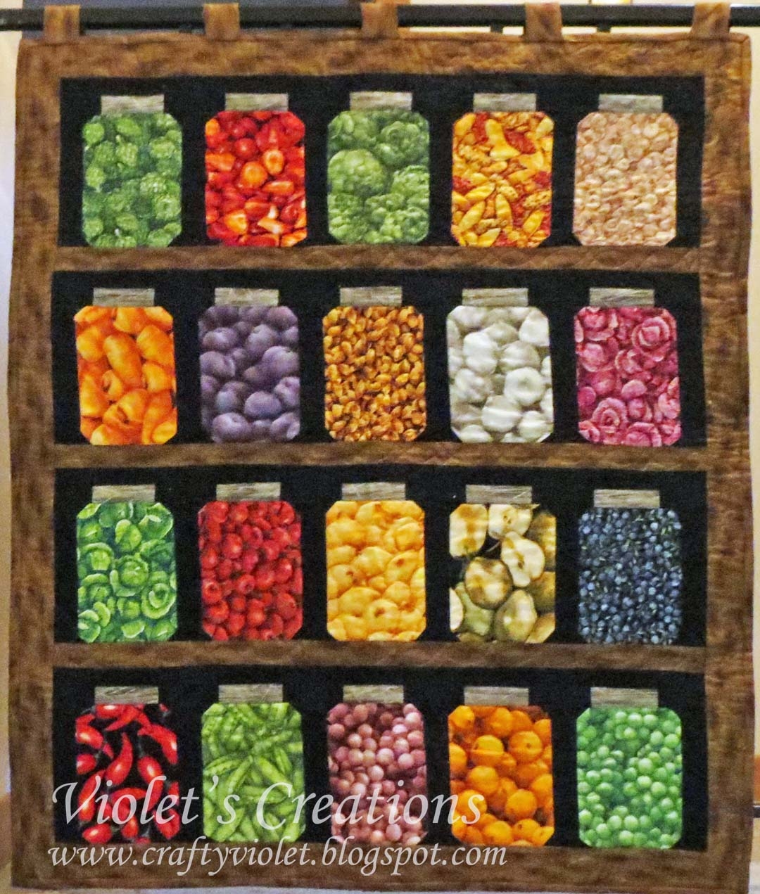 Crafty Violet s Chaos Grandma s Canning Jars Quilted Wall hanging