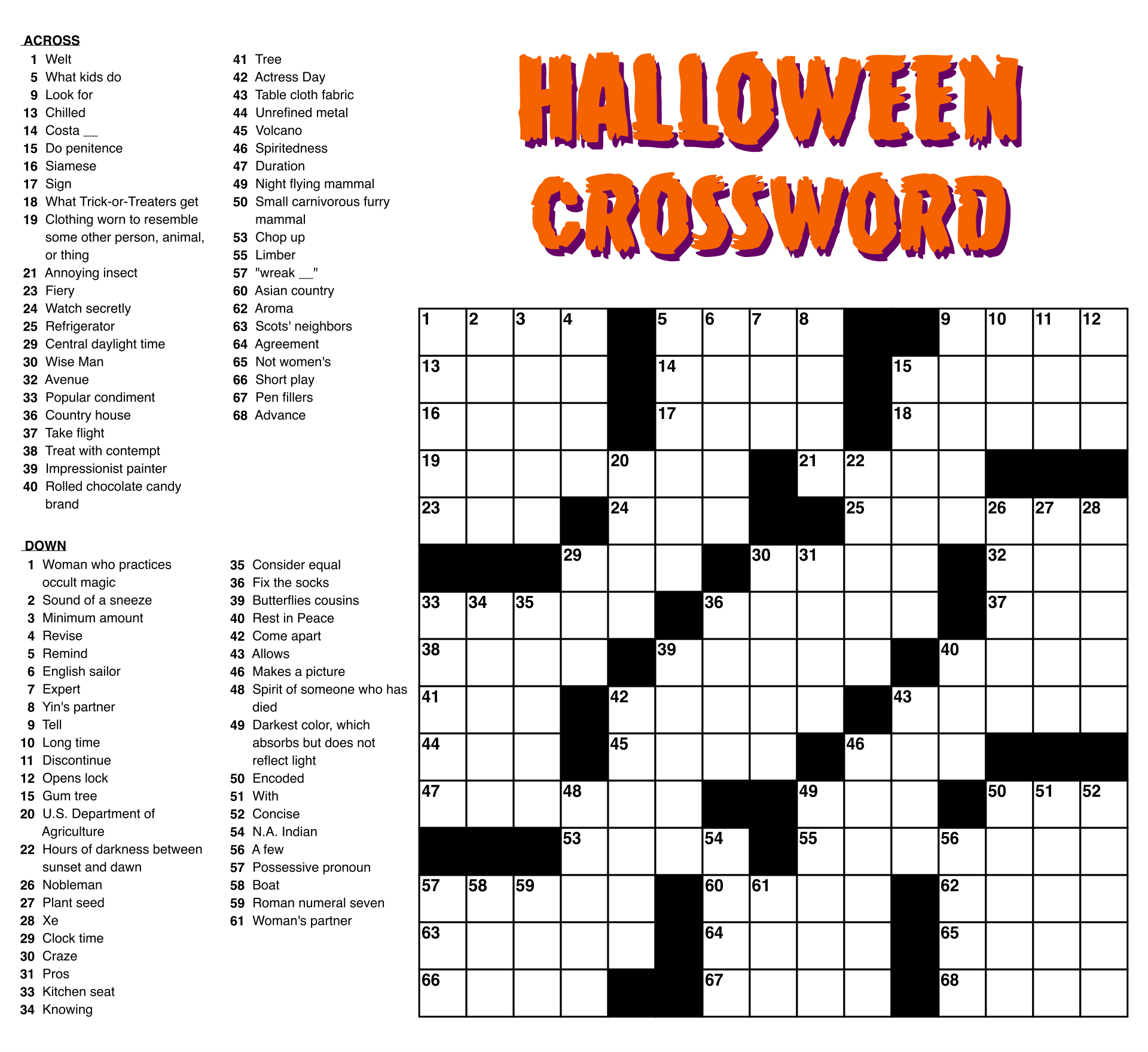 Crossword Puzzles To Deals Print