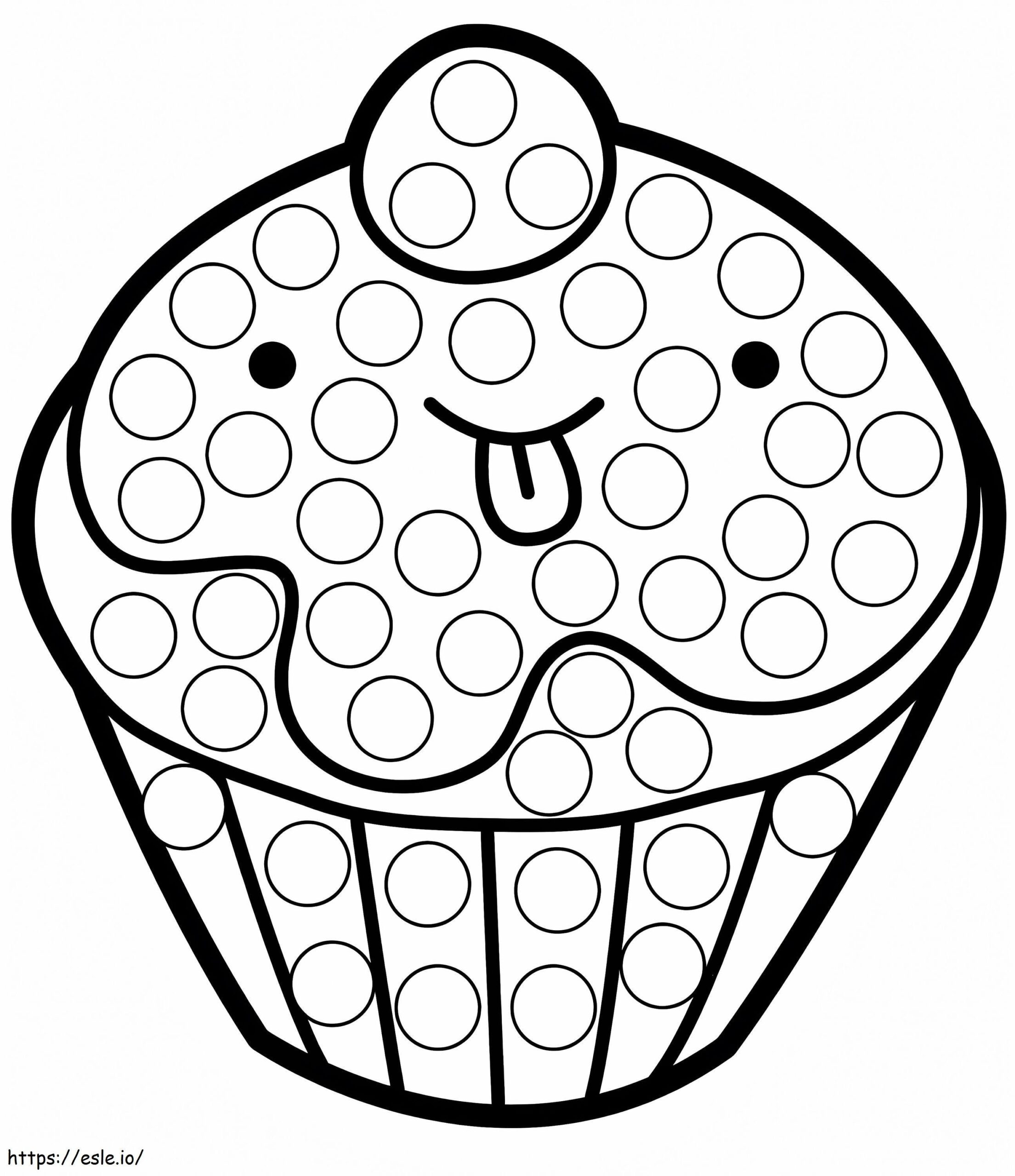 Cupcake Dot Marker Coloring Page