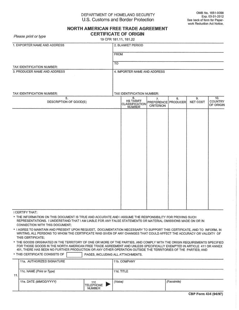 Printable Customs Forms For Mailing