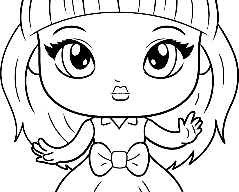 Cute Doll Coloring Page Easy Drawing Guides
