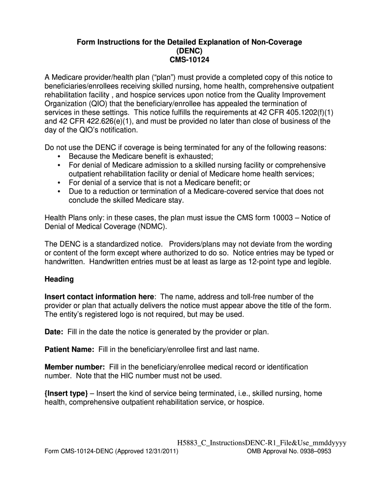 Detailed Explanation Non Coverage Fill Online Printable Fillable Blank PdfFiller
