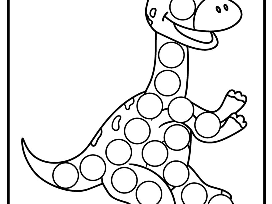 Dino Dots Fun And Easy Dot Marker Coloring Pages For Kids Made By Teachers