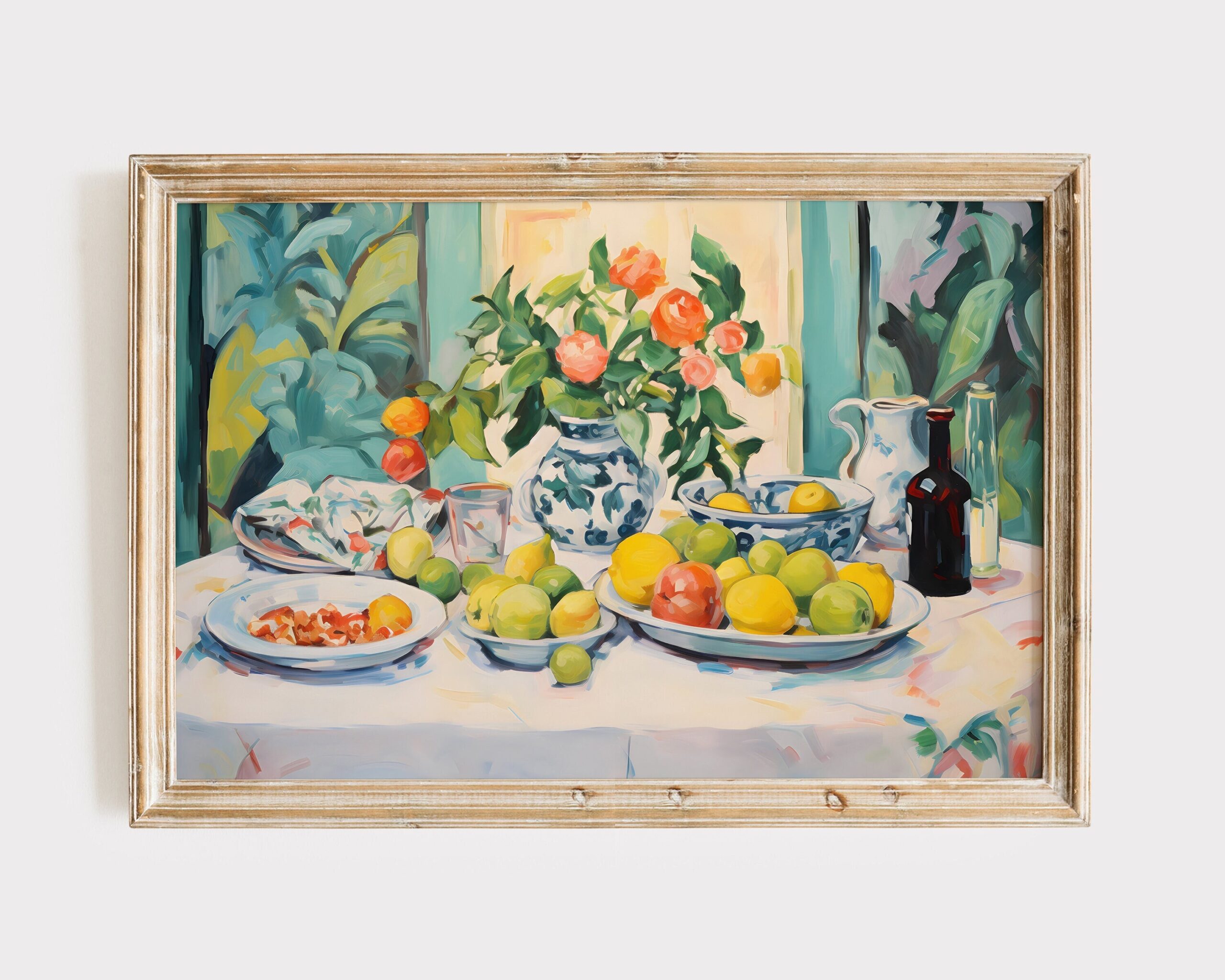 Dishes With Fruit Painting Modern Still Life Printable Art Fruit Wall Decor Dining Room Art Kitchen Gallery Art French Country Wall Art Etsy