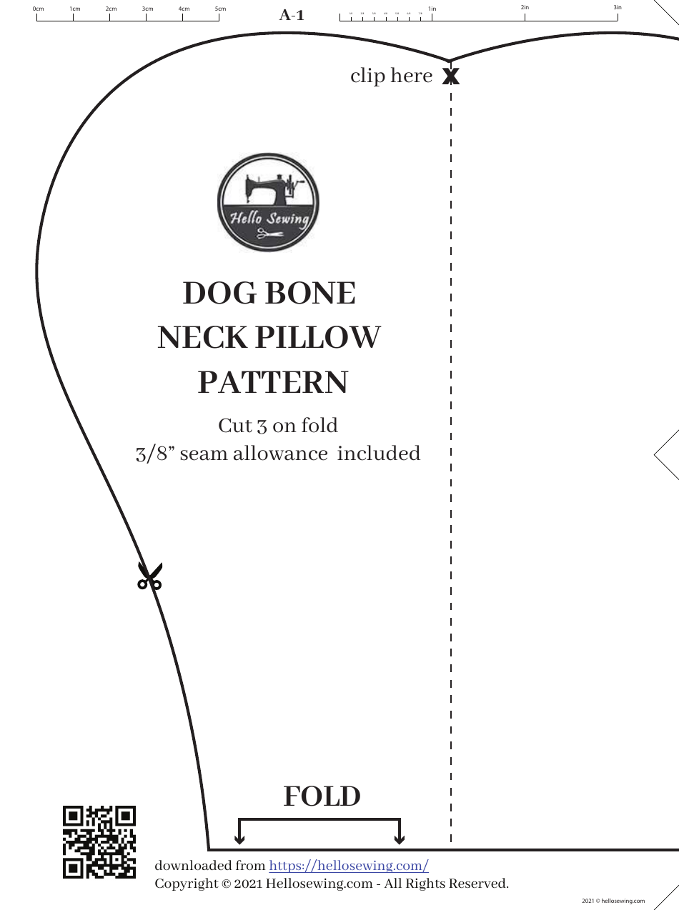 Dog Bone Neck Pillow Template Hellosewing Download Printable PDF Templateroller