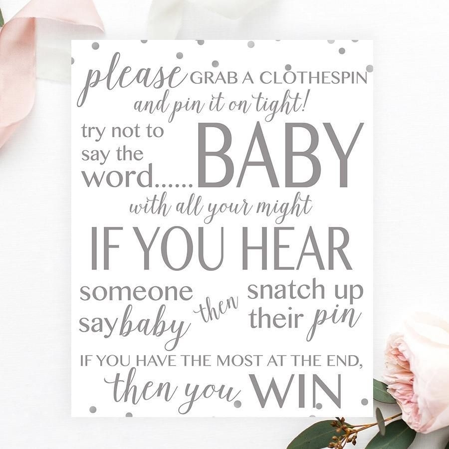 Dont Say Baby Game Sign Free Printable