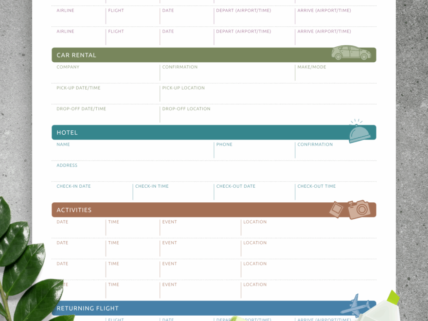 Download Printable Travel Itinerary PDF