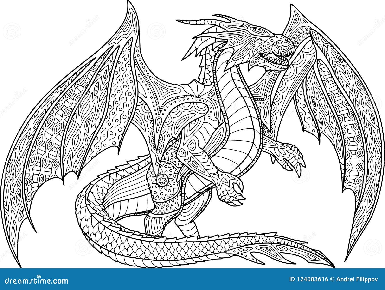 Dragon Adult Coloring Stock Illustrations 1 181 Dragon Adult Coloring Stock Illustrations Vectors Clipart Dreamstime