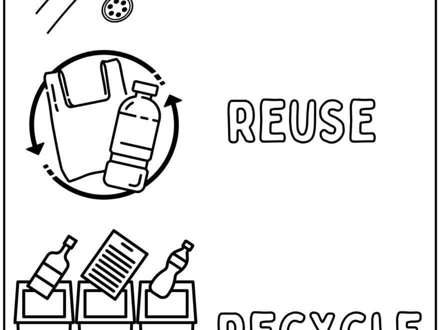 Earth Day Reduce Reuse And Recycle Coloring Activity For Kids Free Printable PDF ESL Ezpzlearn