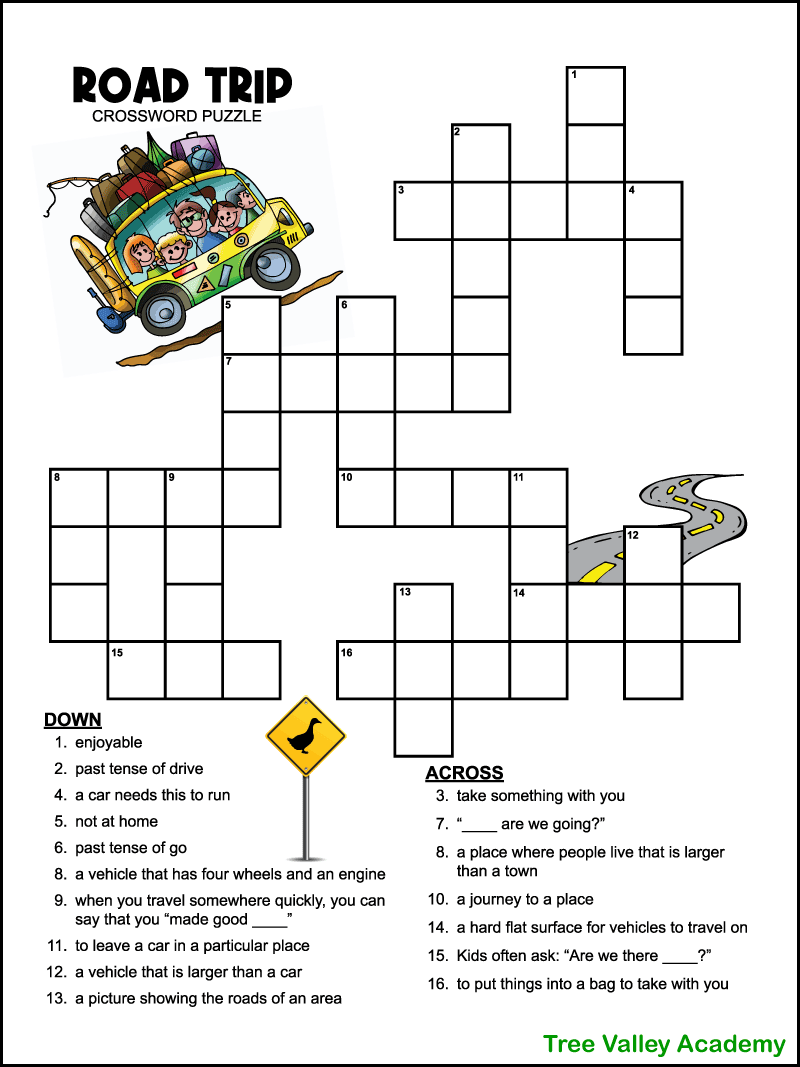 Printable Crossword Puzzles For 5 Year Olds