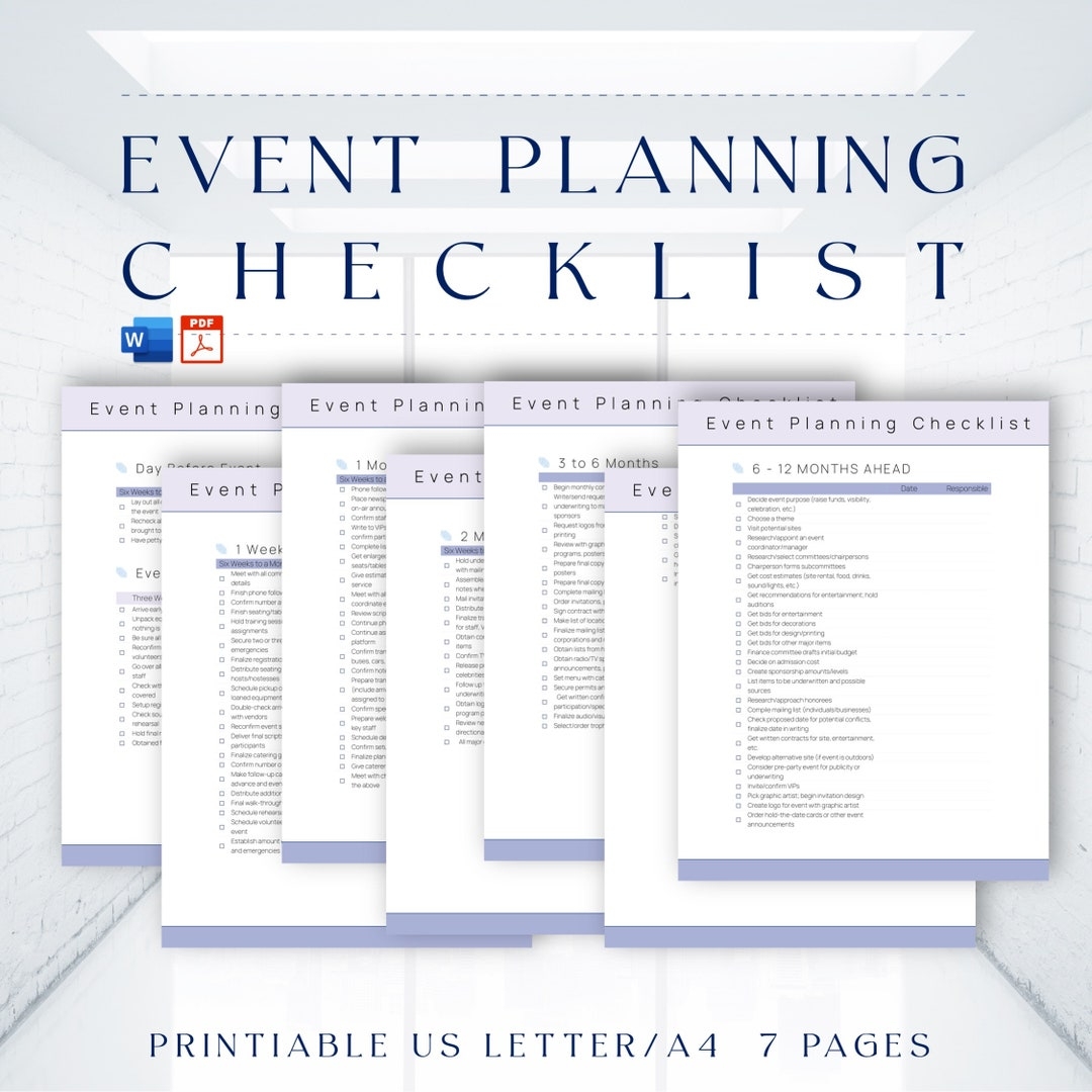Editable Event Planning Checklist Template Printable 6 Months Event Planner party Planning pdf microsoft Word Doc Etsy