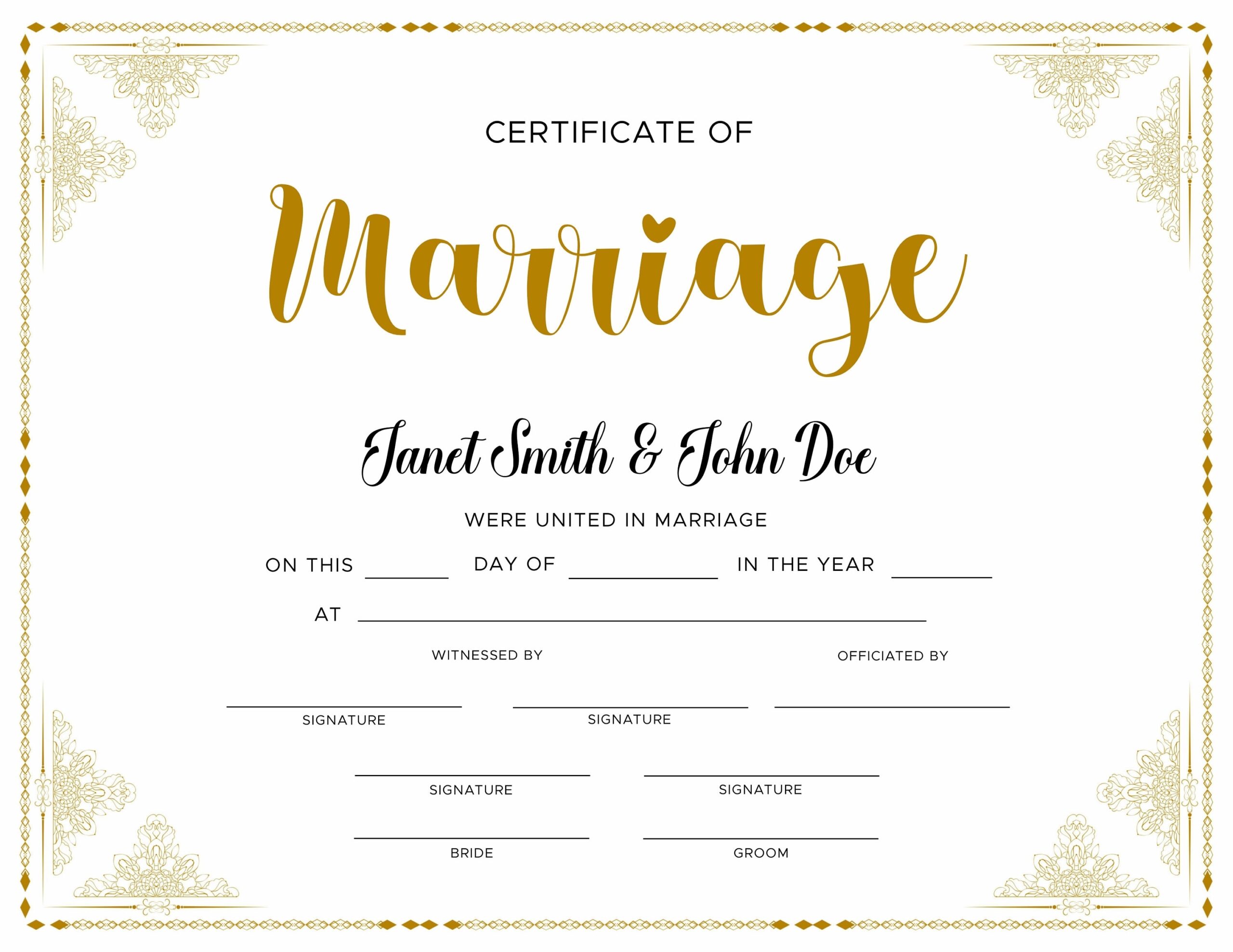 Editable Marriage Certificate Editable Printable Wedding Certificate Template Elegant Certificate Of Marriage Etsy