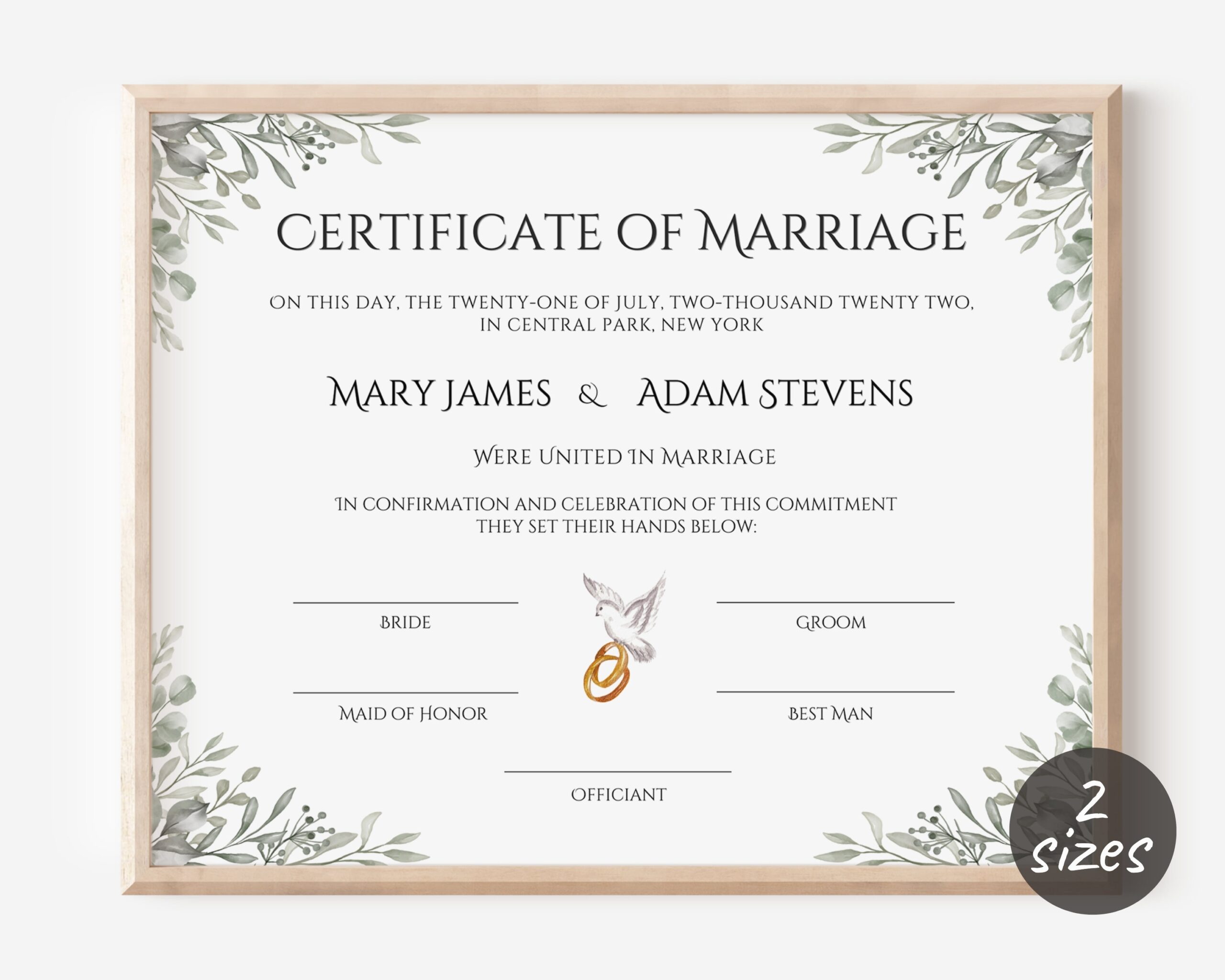 Editable Marriage Certificate Template Custom Certificate Of Marriage Printable Wedding Certificate Canva Wedding Keepsake TDS 10 Etsy Israel
