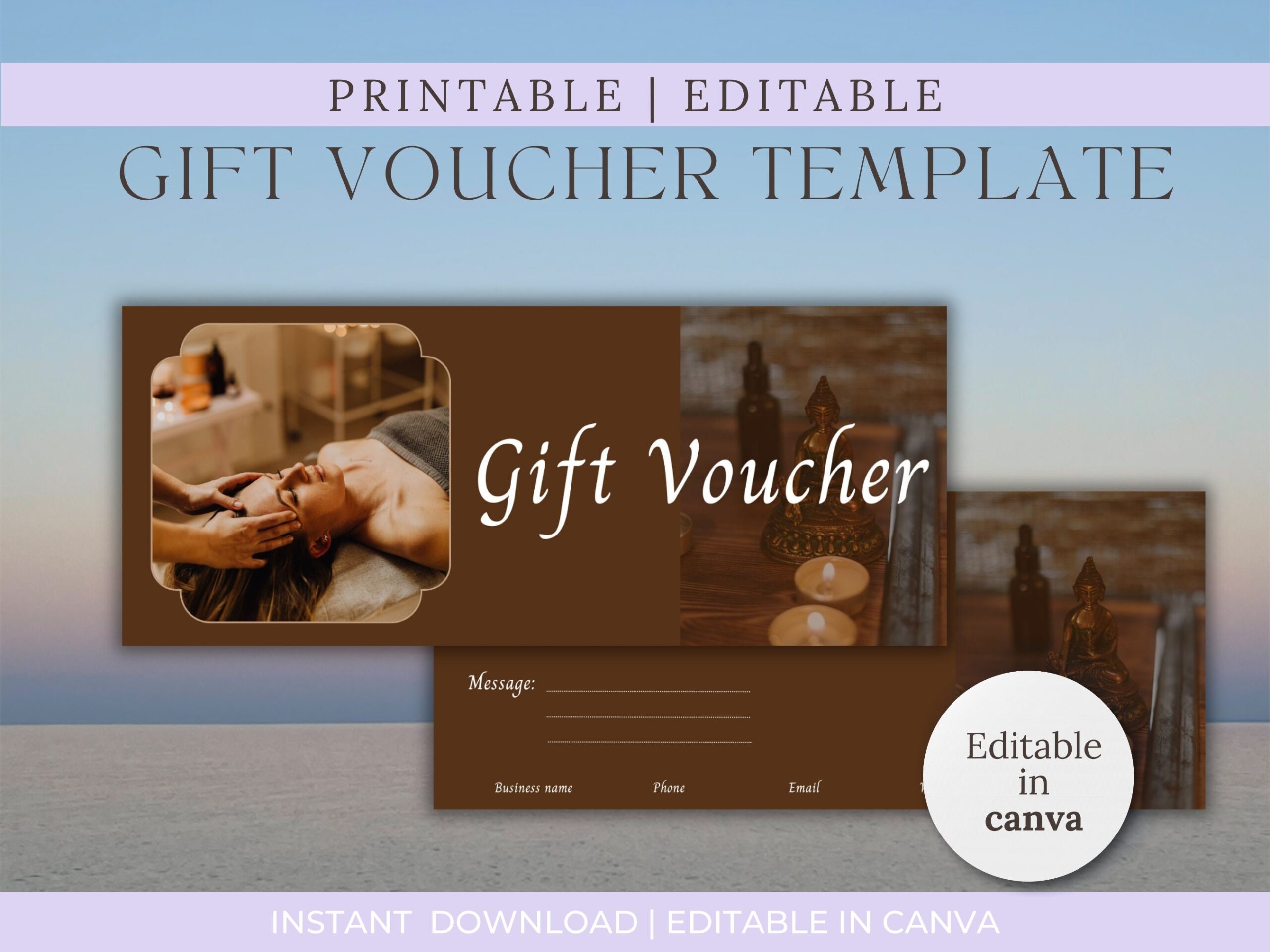 Editable Massage Gift Certificate Massage Printable Gift Card Spa Massage Gift Voucher Instant Download Christmas Massage Gift Etsy