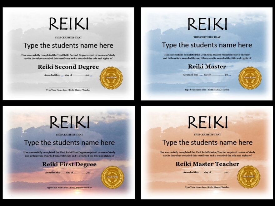 Editable Reiki Certificate Templates 24 X Reiki Level 1 2 Master And Master teacher editable Professionally Designed Etsy