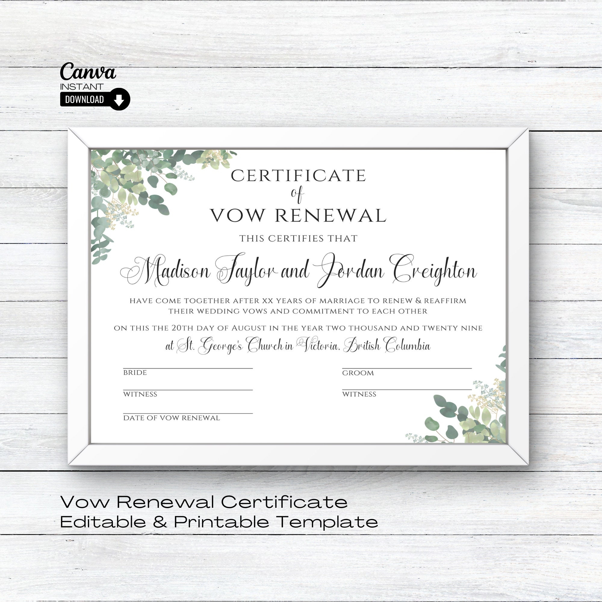 Free Printable Renewal Of Vows Certificate