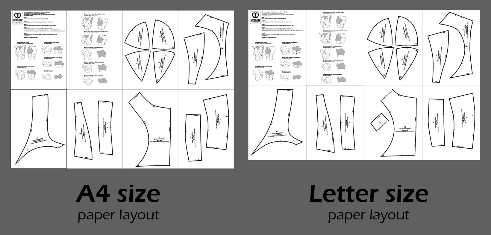 Elven Breastplate Pattern Collection 10 Variations Pretzl Cosplay