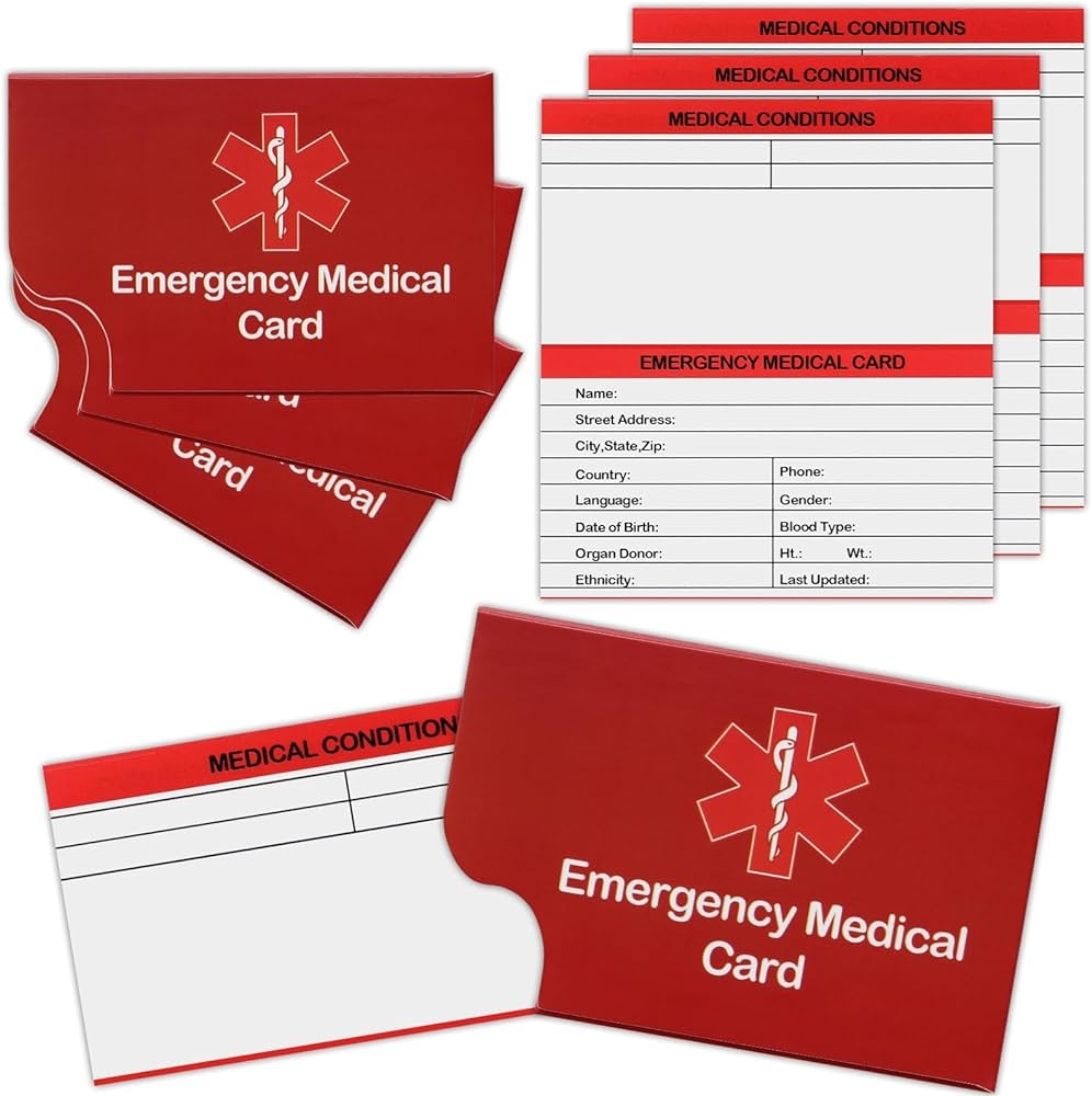 Emergency Medical Information Card Free Printable Worksheets Library