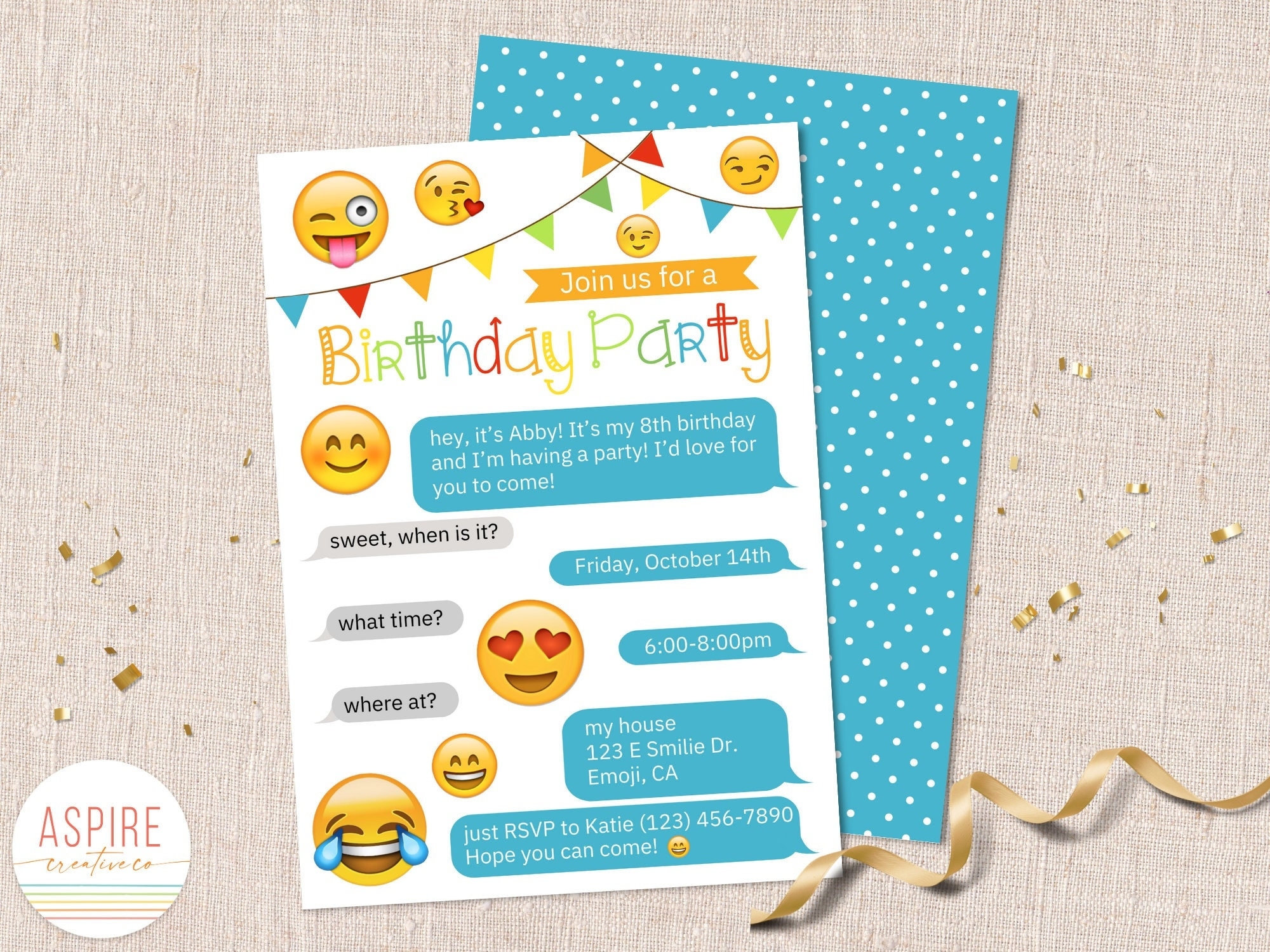 Printable Birthday Invitations Template Emoji Conversation