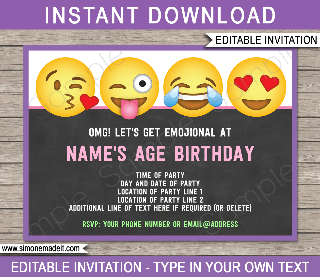 Emoji Theme Birthday Party Printables Emoji Party Templates