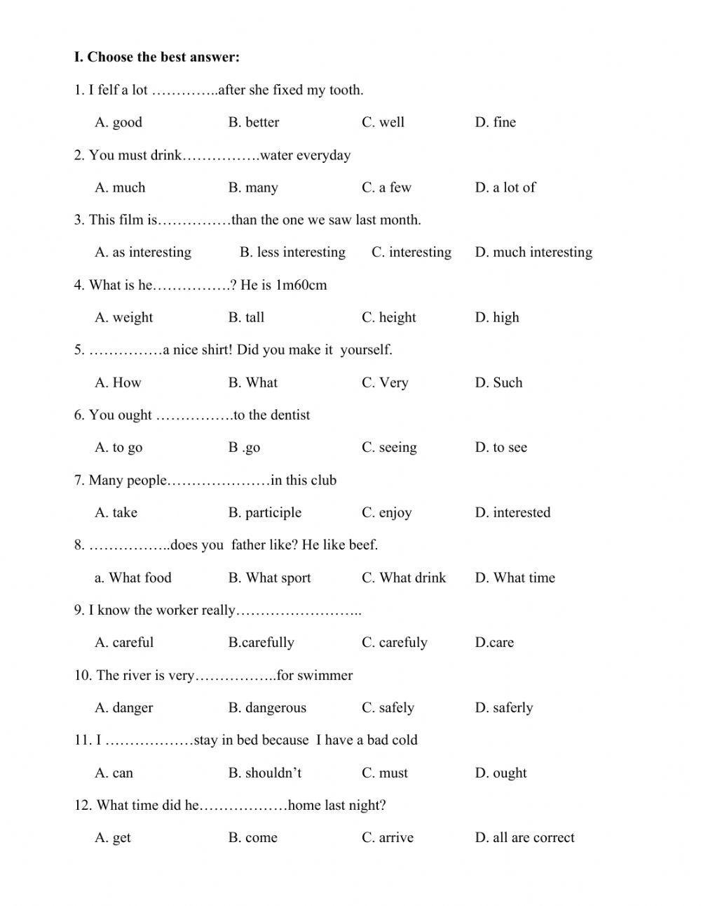 Engaging English Worksheets For 7th Graders Boost Language Skills