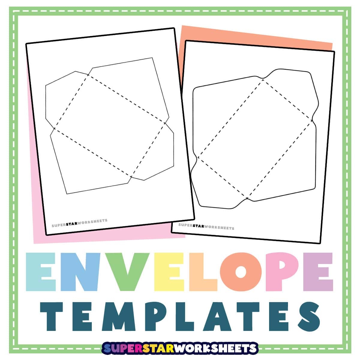 Envelope Template Superstar Worksheets
