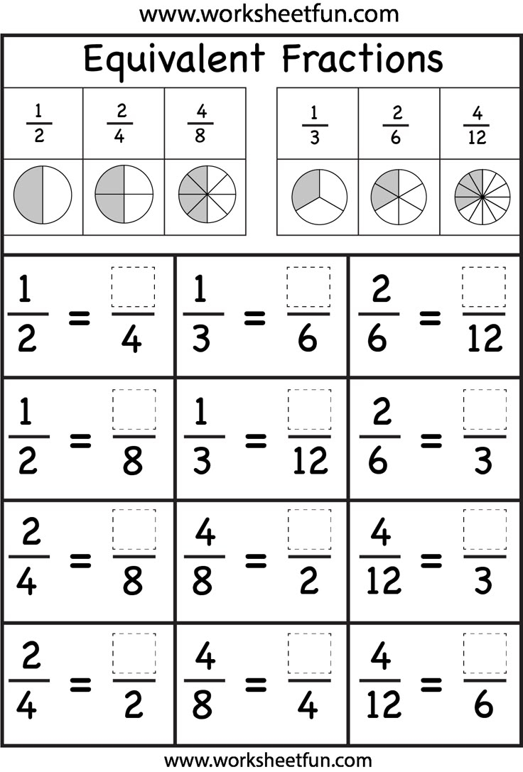 Equivalent Fractions Worksheet FREE Printable Worksheets