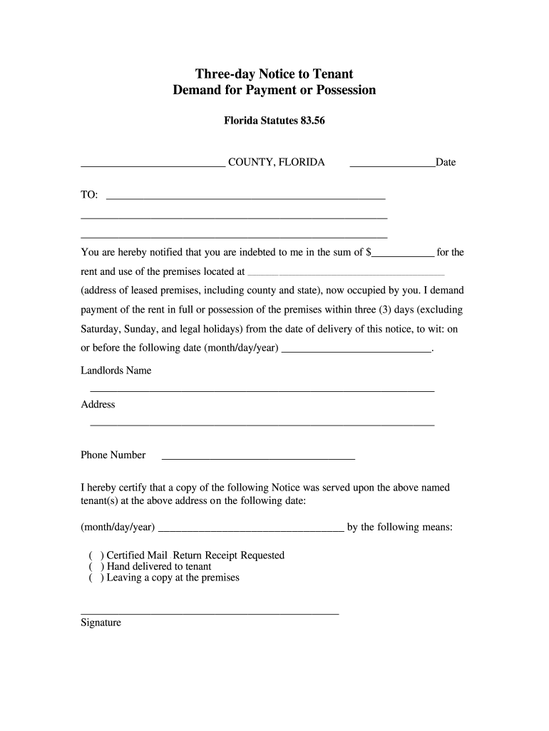 Eviction Notice Template Fill Online Printable Fillable Blank PdfFiller