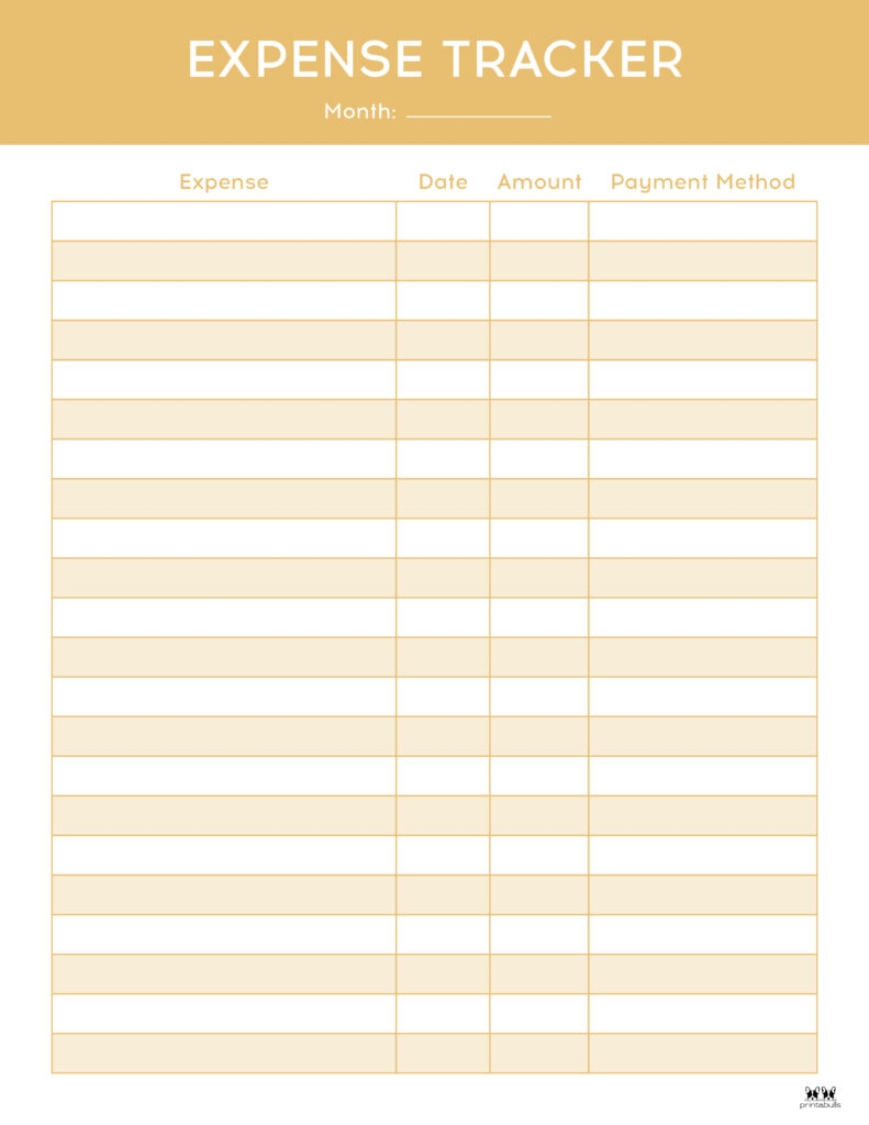 Expense Tracker Printables 20 FREE Options Printabulls